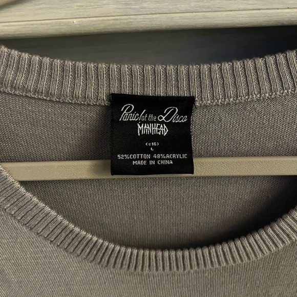 Manhead Panic! At The Disco Grey Crewneck Band Sweater - Picture 4 of 5
